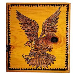 Pyrography Wood Burn Eagle Plaque